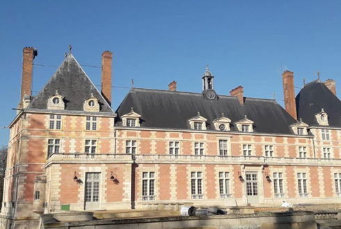 Ascension d'une cheminée du château de Rosny sur Seine